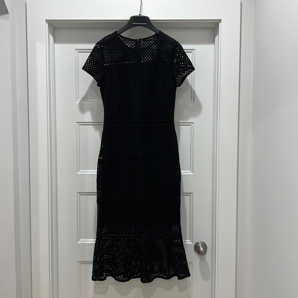 Banana Republic Midi Lace Sheath Black Dress